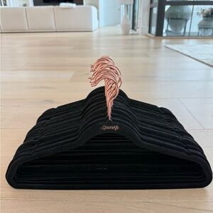 Black Velvet Hangers with Rose Gold Hangers